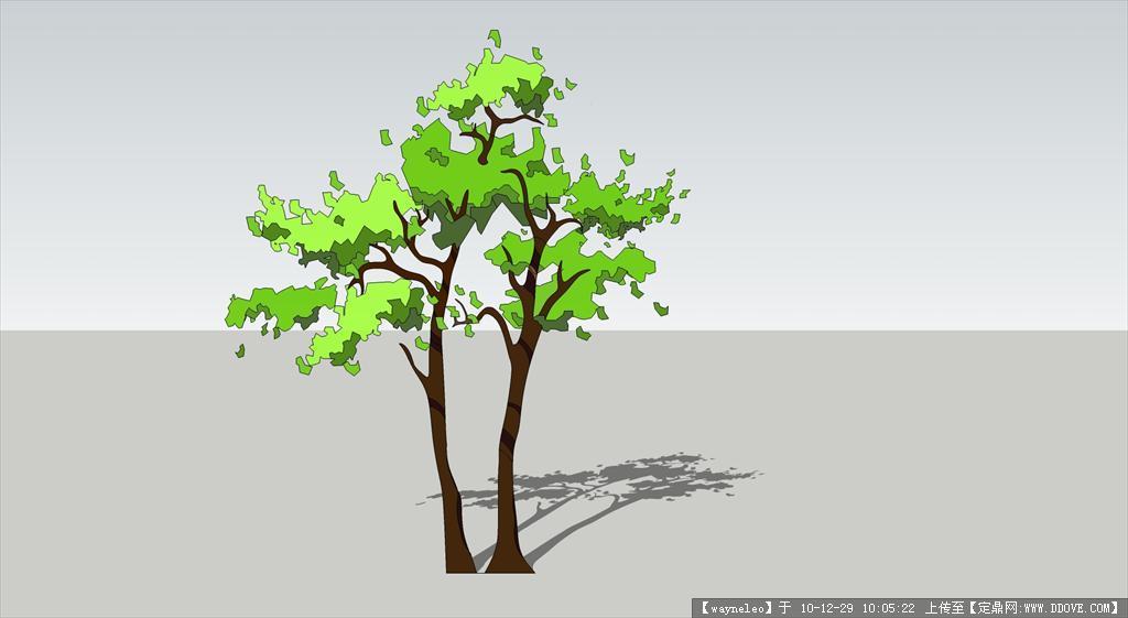 植物su模型 手绘树
