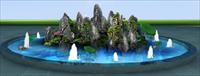 假山、喷泉、水池效果图