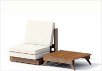 公园设施小品-休息躺椅3D模型