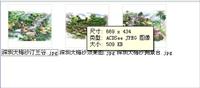 深圳大梅沙南溪景观手绘3张-中图