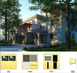 别墅建筑效果图3D源文件一套
