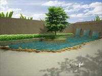 花园水池效果图